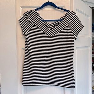 Chaps Plus Size V-Neck Striped Top - size L